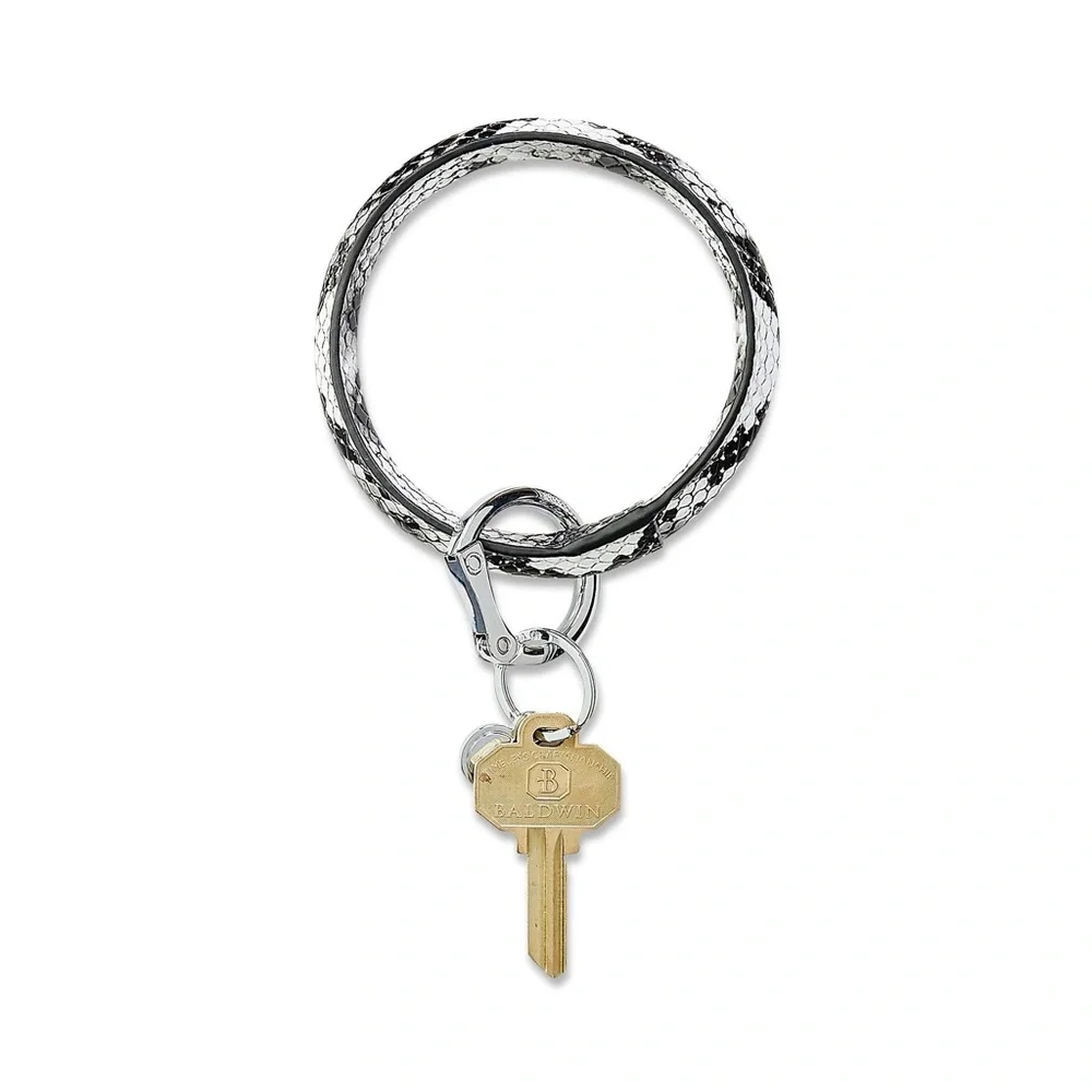 Leather Big O® Key Ring - Tuxedo Snakeskin NWT